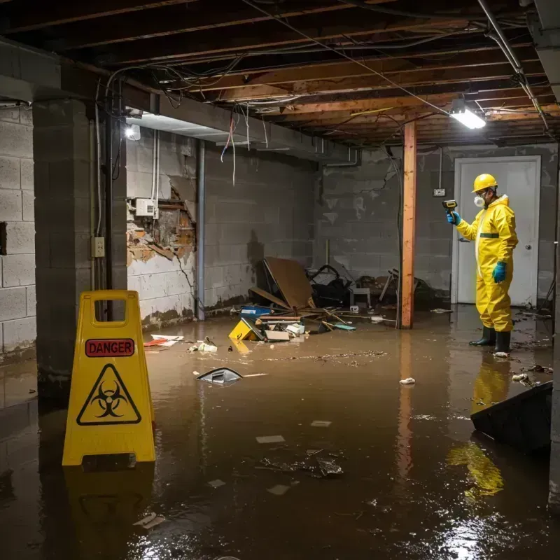 Flooded Basement Electrical Hazard in Waukegan, IL Property